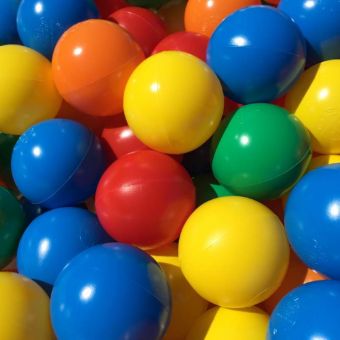 75mm 5 Colour Mix Ball Pit Balls (500 in a bag)